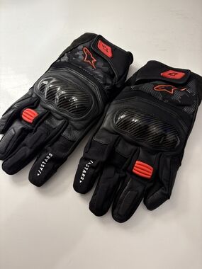 Alpinestars Black Gloves with Red Accents